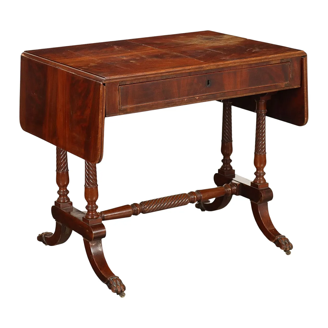 Regency writing desk in mahogany with drawers, 19th century 1