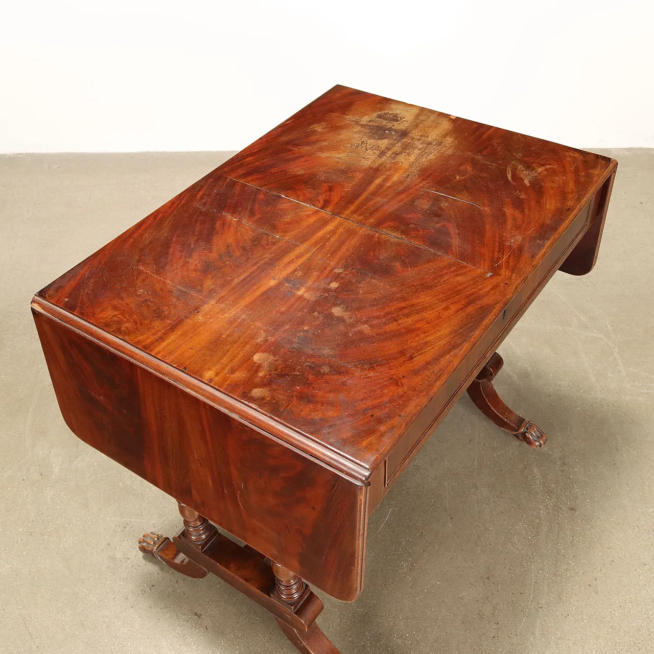 Regency writing desk in mahogany with drawers, 19th century 4