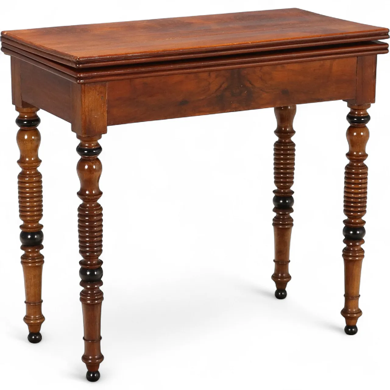 Mahogany gaming table with green felt interior, 19th century 10