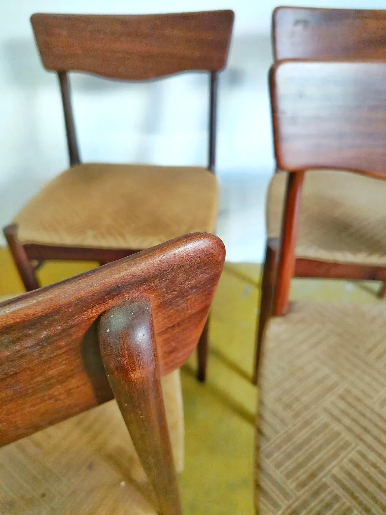 4 Norwegian Teak Chairs, 1950s 2
