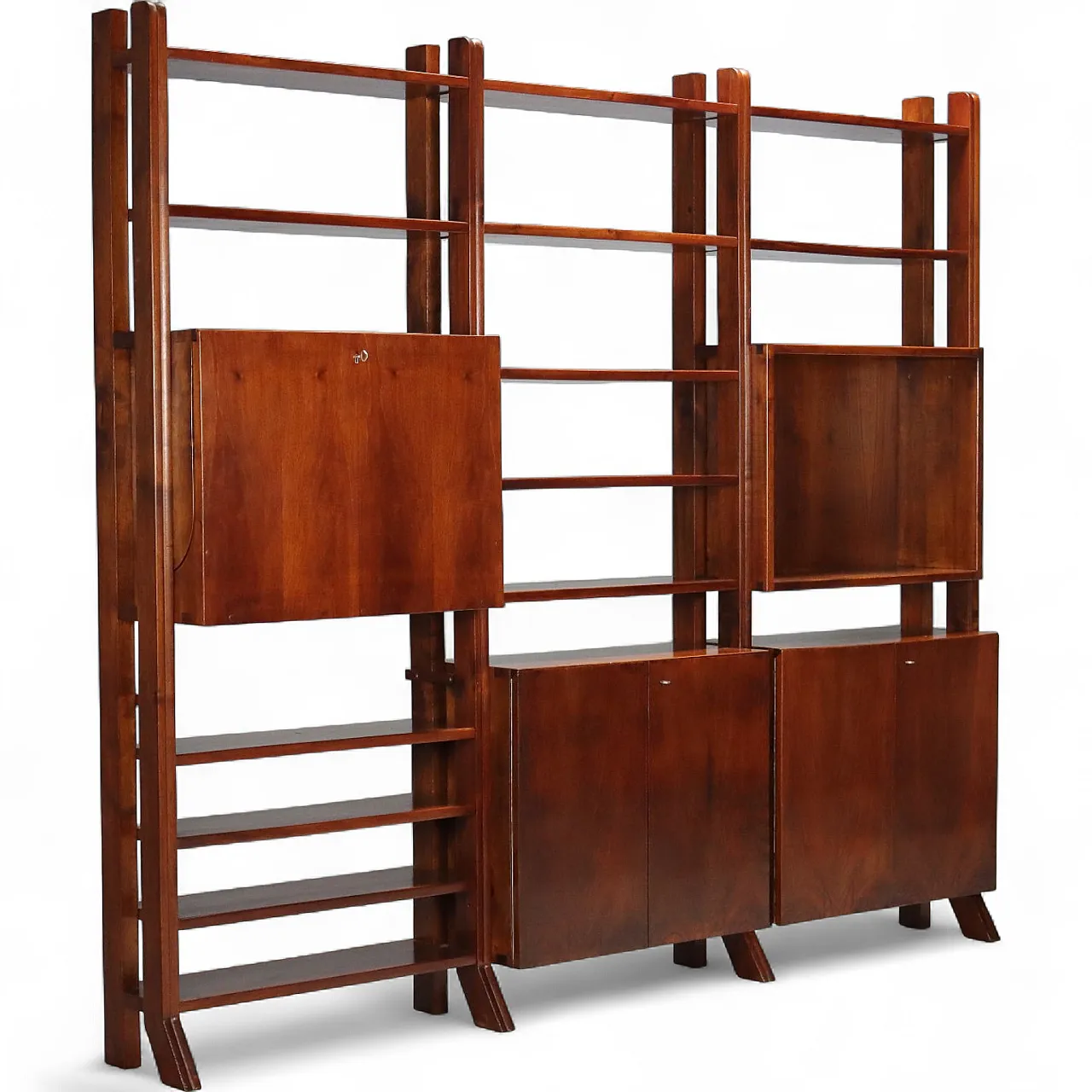 Libreria autoportante in noce, '900 11