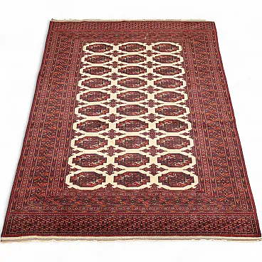 Tappeto Bokhara in cotone e lana, maglia fine, fatto a mano, '900