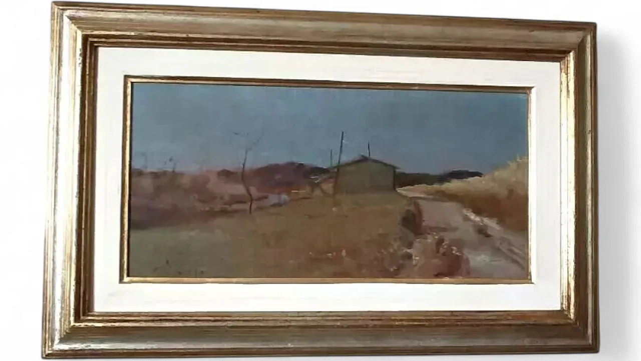 Paesaggio di Bruno Loretti, olio su tavola, '900 10