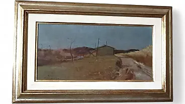 Paesaggio di Bruno Loretti, olio su tavola, '900