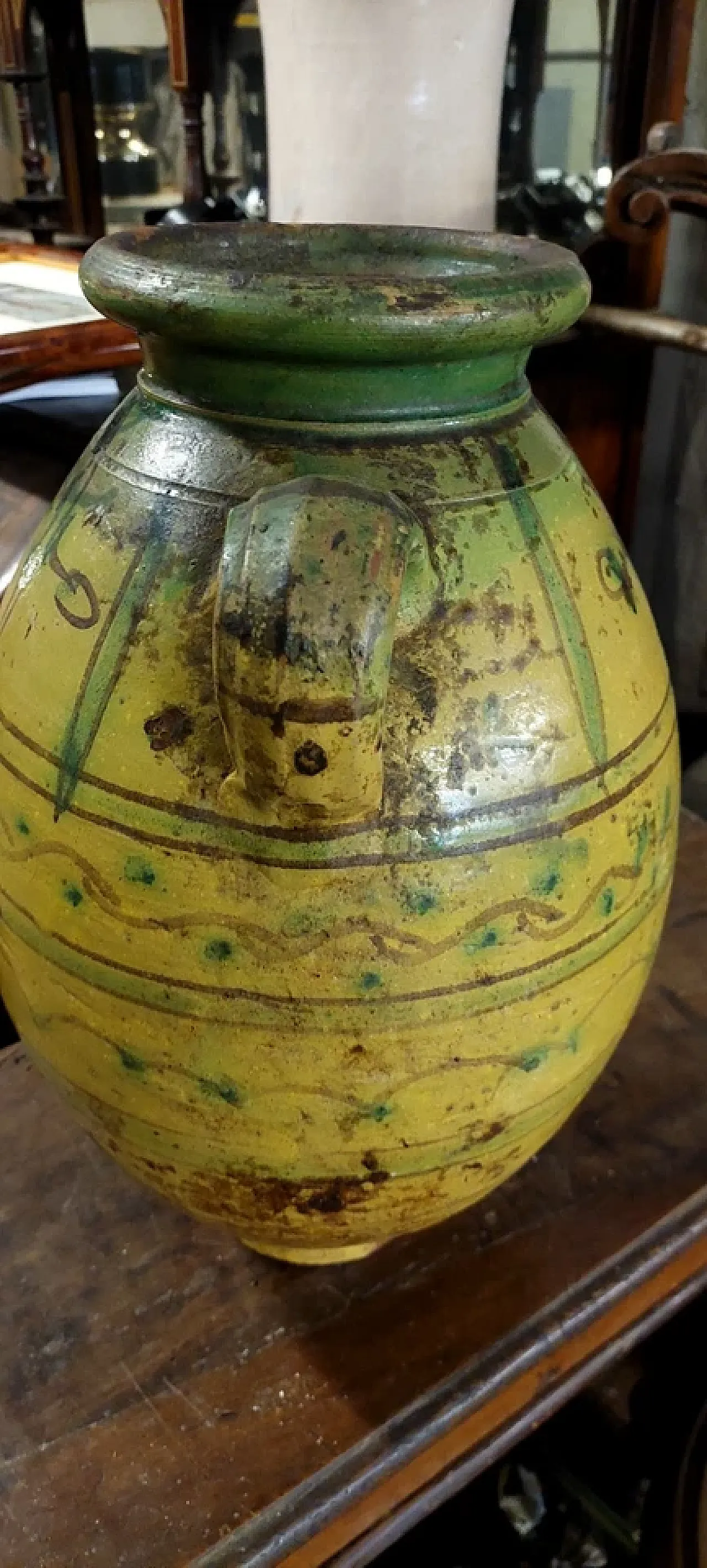 Orcio in terracotta dipinta e smaltata, '800 5