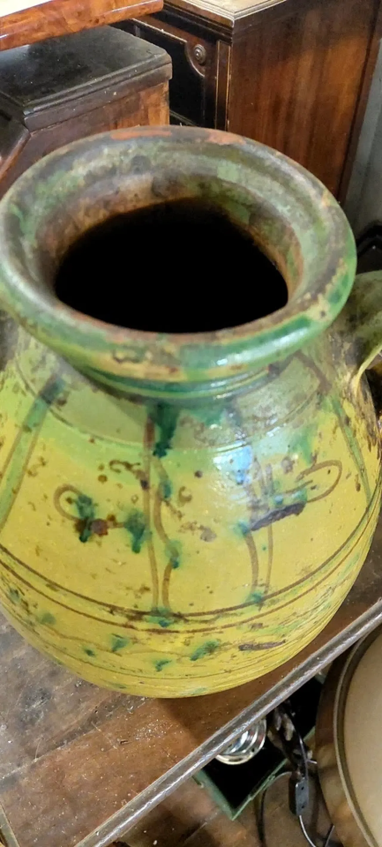 Orcio in terracotta dipinta e smaltata, '800 7