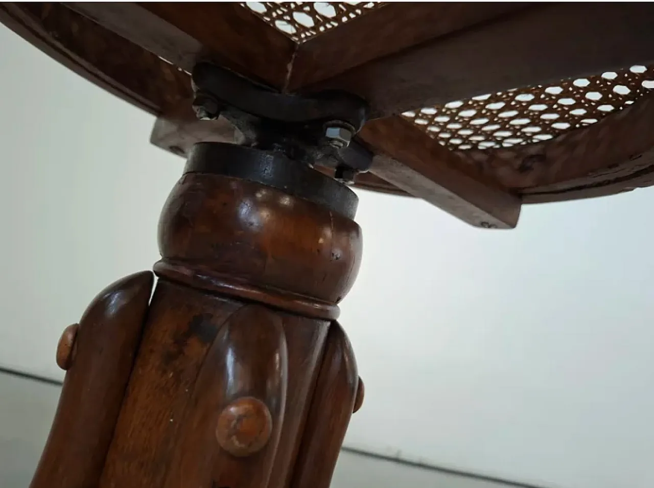 Steam-bent solid beech piano stool, early 20th century 6