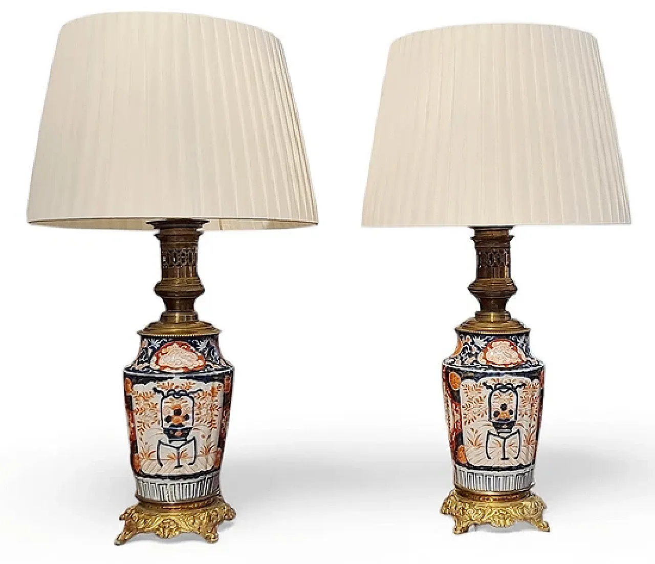 Pair of Imari porcelain table lamps, 19th century 1