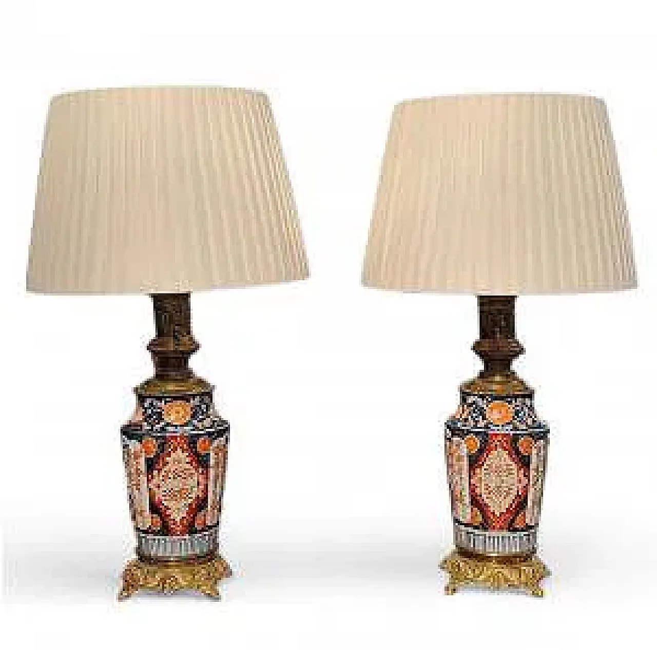 Pair of Imari porcelain table lamps, 19th century 5