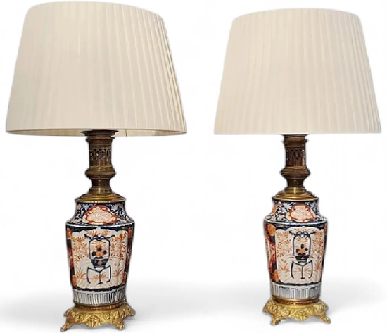Pair of Imari porcelain table lamps, 19th century 9