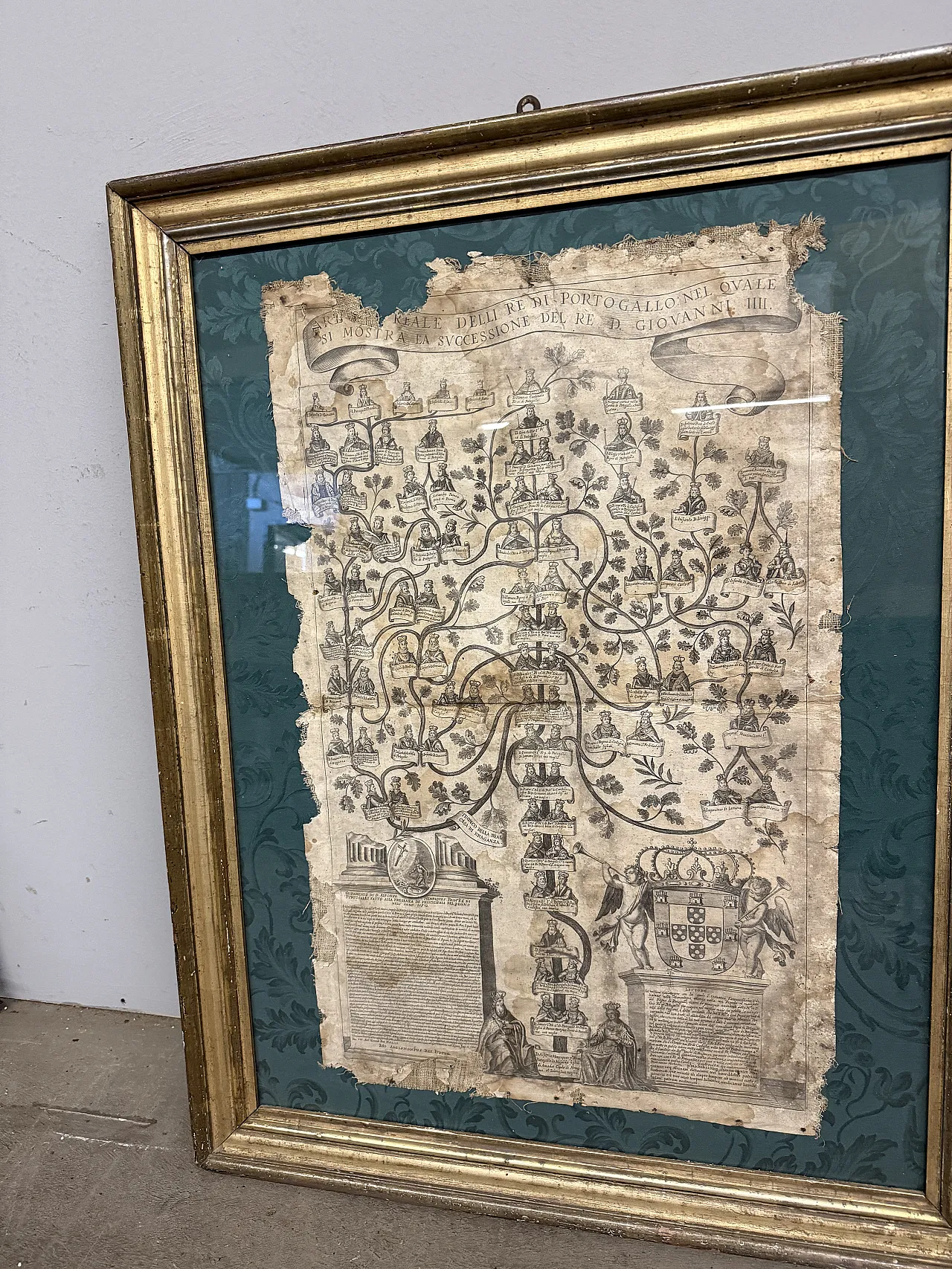 Engraving on canvas, Family tree of the King of Portugal, 16th century 2