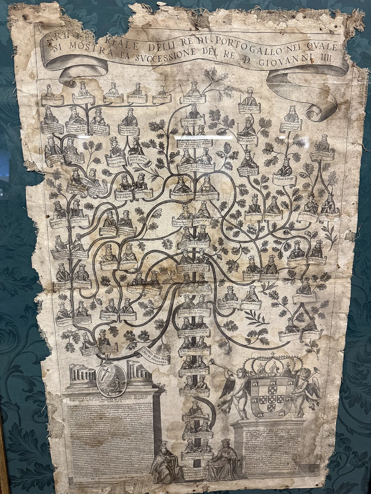 Engraving on canvas, Family tree of the King of Portugal, 16th century 3