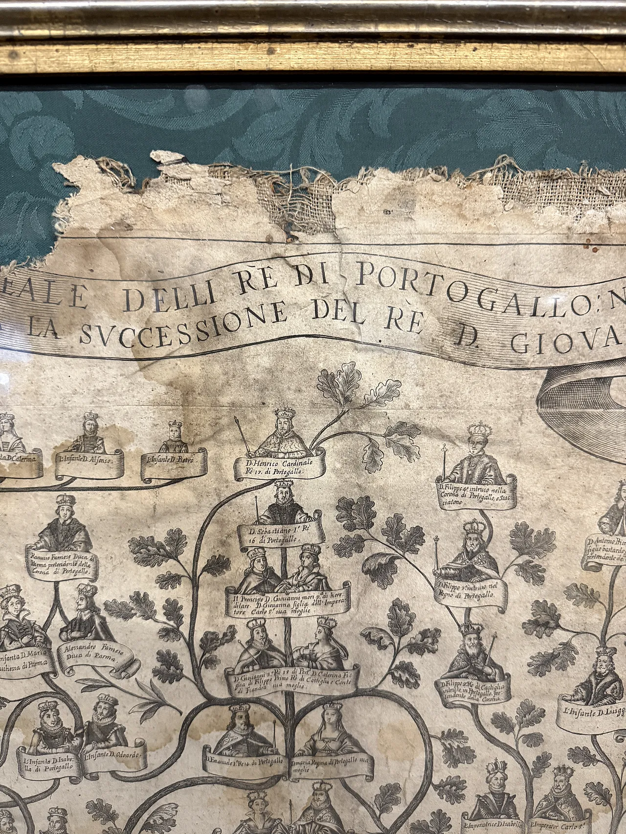 Engraving on canvas, Family tree of the King of Portugal, 16th century 6