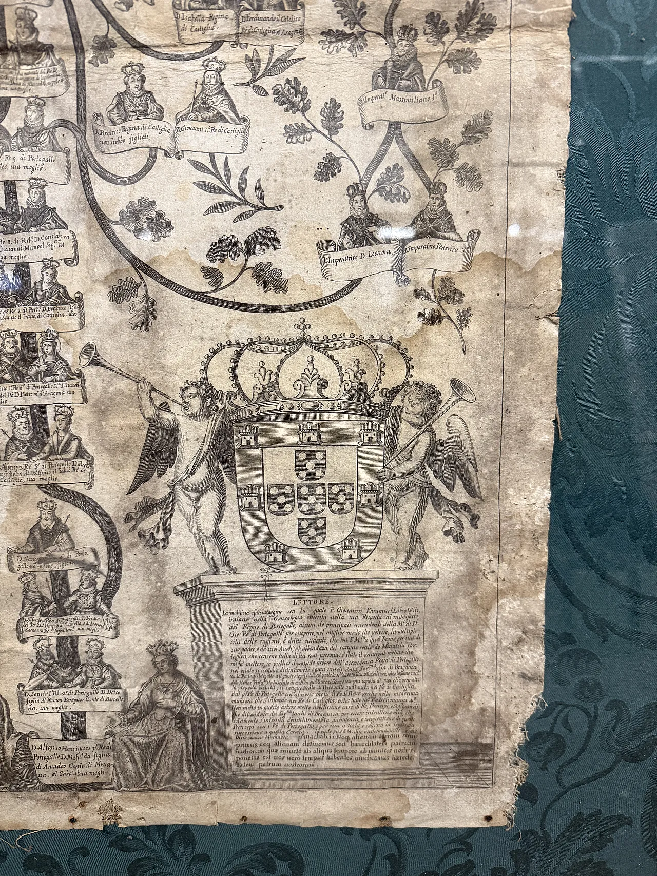 Engraving on canvas, Family tree of the King of Portugal, 16th century 9