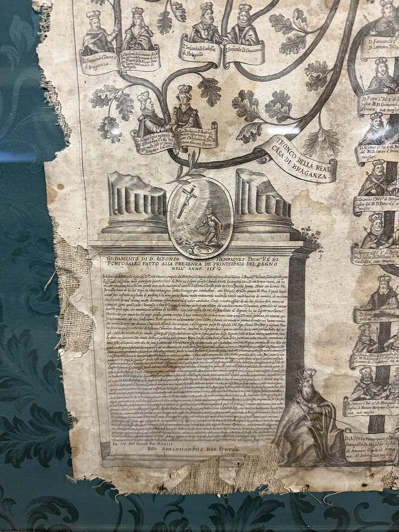 Engraving on canvas, Family tree of the King of Portugal, 16th century 10