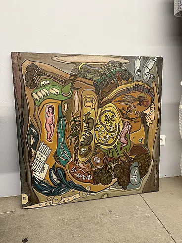 Painting on canvas Il Chaos Sofia Paceviciene, Rome 1986