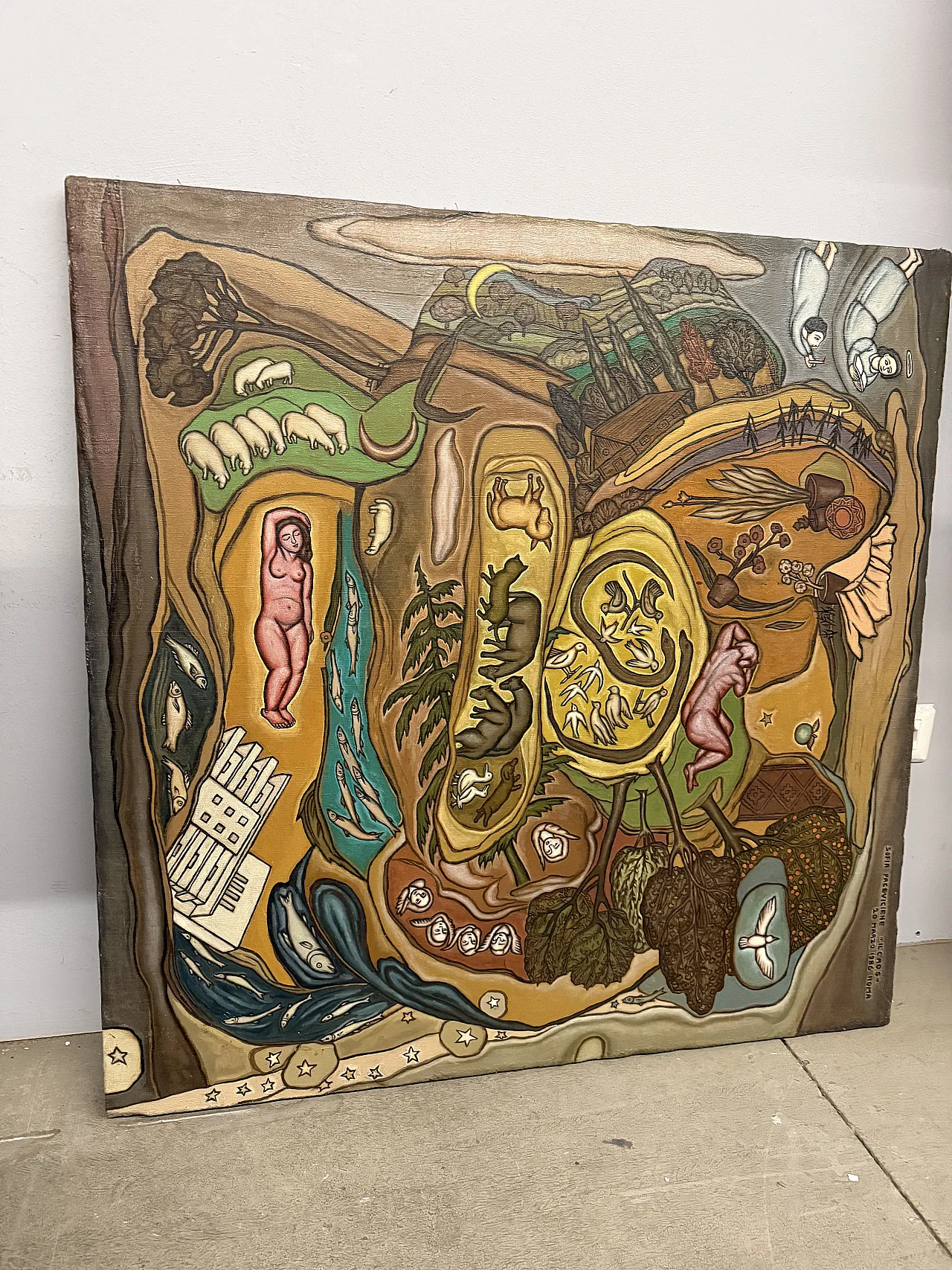 Painting on canvas Il Chaos Sofia Paceviciene, Rome 1986 2