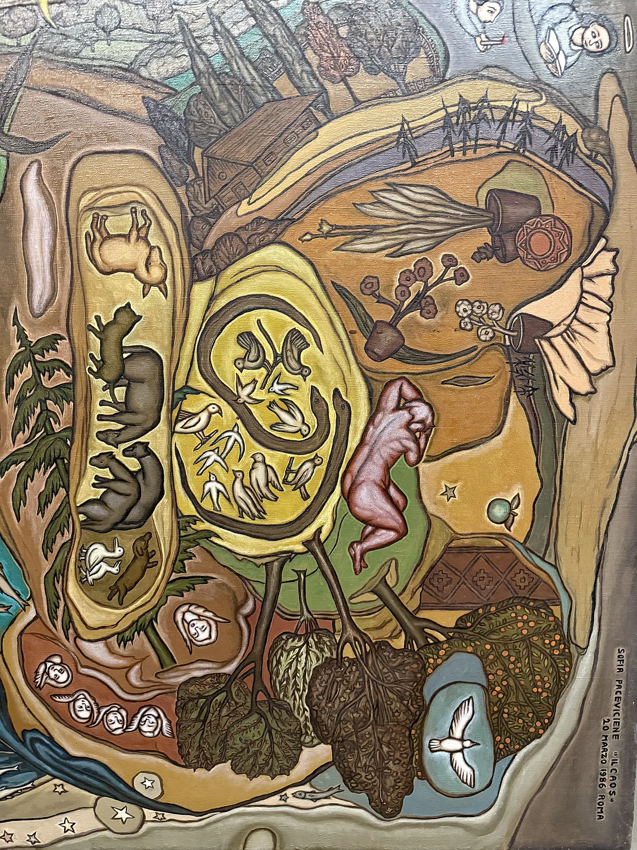 Painting on canvas Il Chaos Sofia Paceviciene, Rome 1986 6