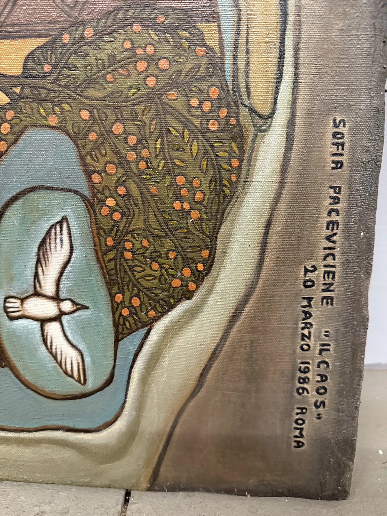 Painting on canvas Il Chaos Sofia Paceviciene, Rome 1986 7