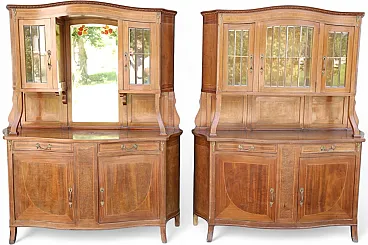 Pair of liberty display cabinets feather mahogany, 20th century