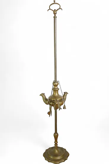 Bronze oil lamp lamp, Florentine, early 19th century