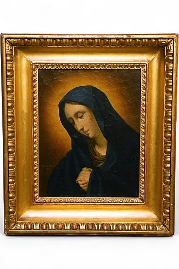 Joseph Weidner Josef oil painting on canvas Virgin Mary signed, 1826