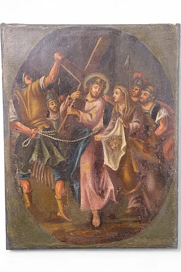 Oil painting on canvas via crucis VI veil Veronica,  17th century