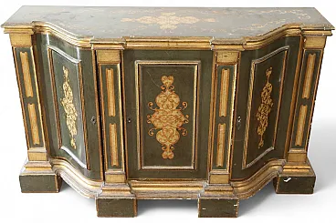 Tuscan baroque sideboard, golden lacquered, Florentine, 20th century