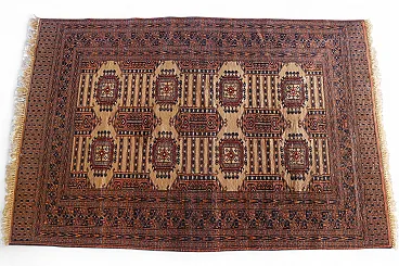 Turkmen teak bukhara carpet extra fine knot, 50s