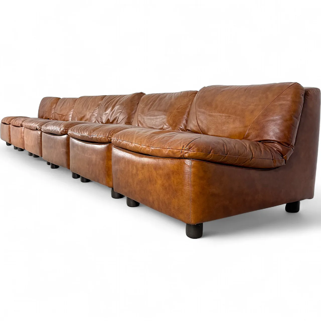 Modular leather sofa, 70s 13