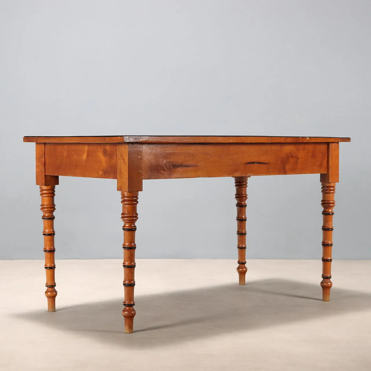 Cherry and fir table with ebonized moldings, mid-19th century 9