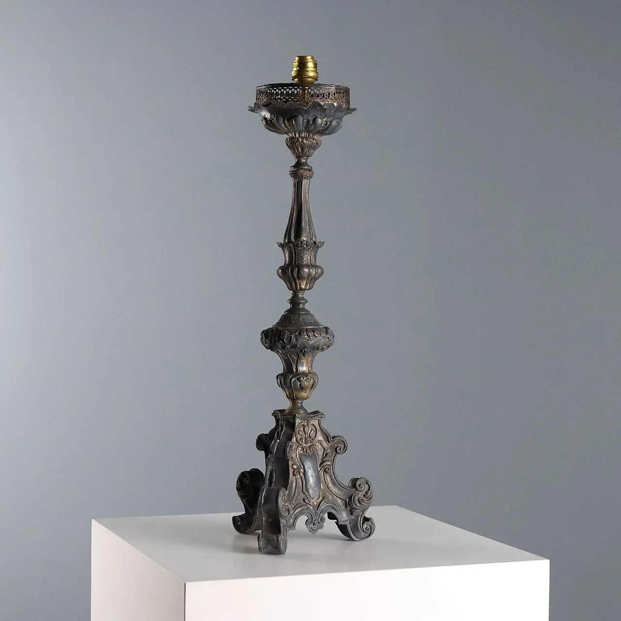 Candeliere in lamiera di rame, primo '800 1