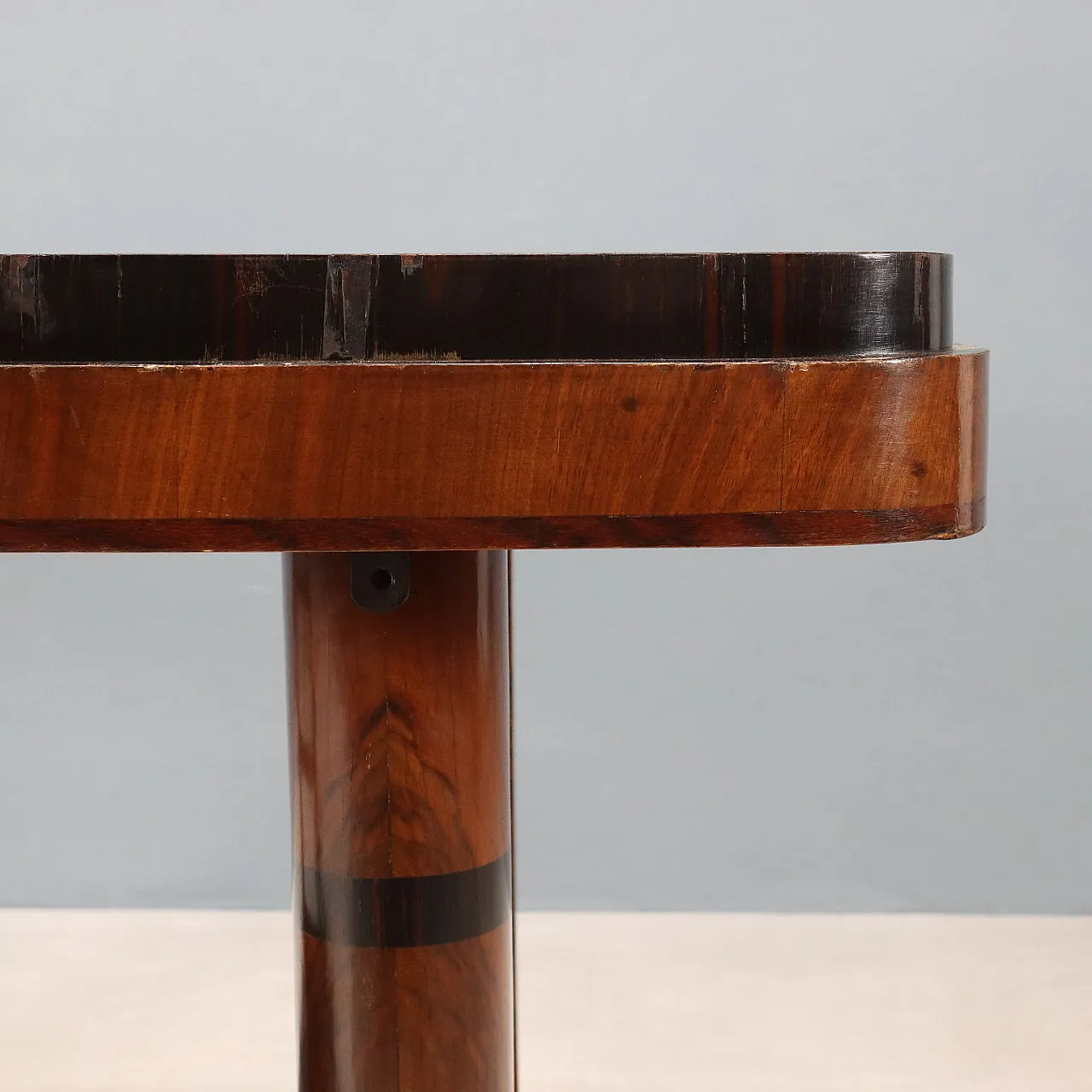 Walnut burl table and exotic wood inserts, 20th century 9