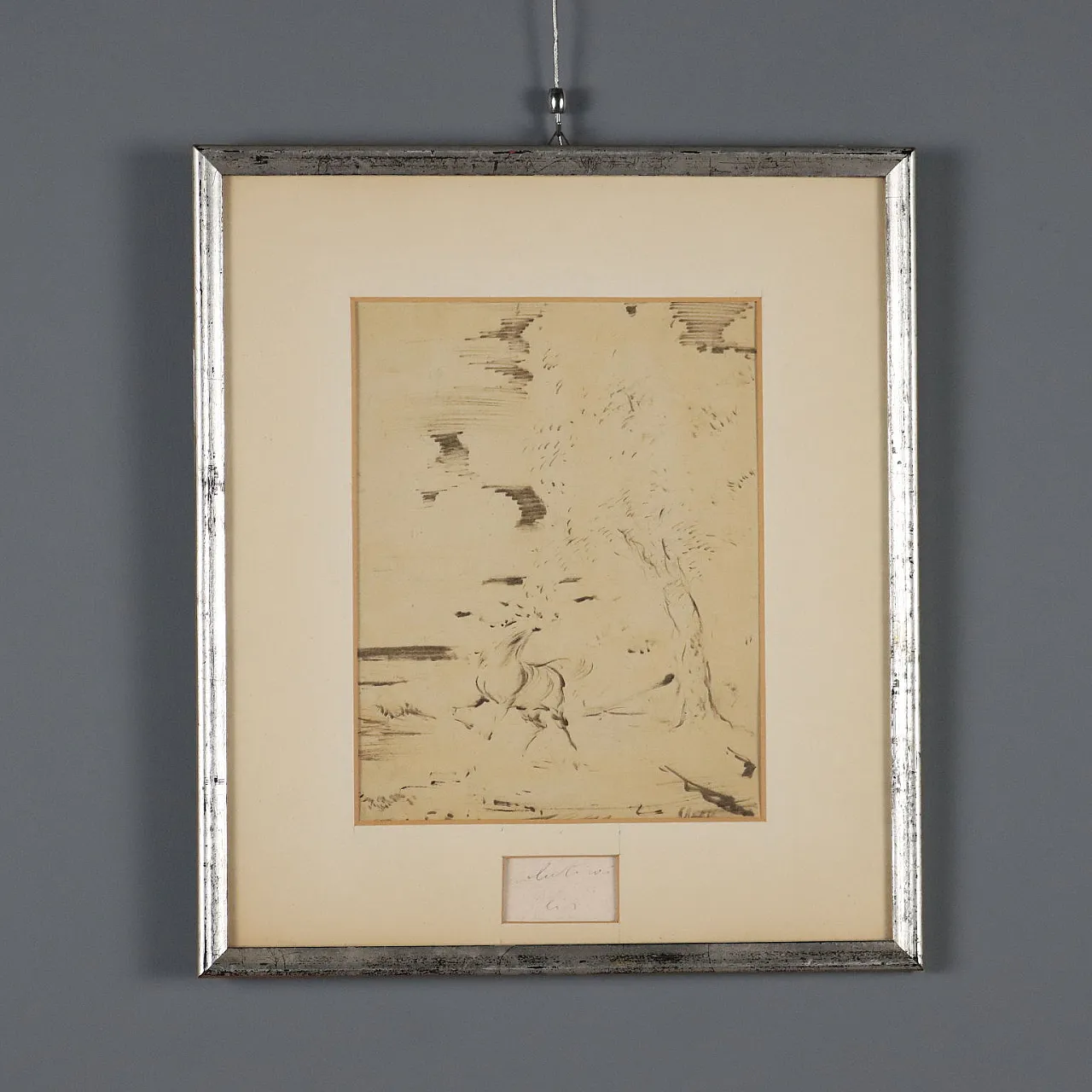 Cavallo nel paesaggio di Aligi Sassu, disegno moderno, anni '50 1