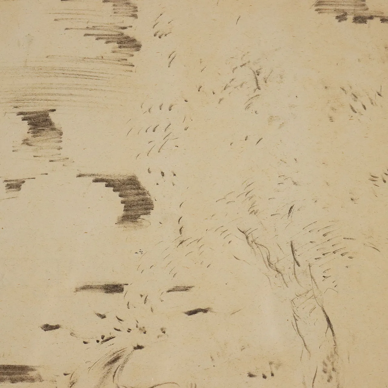Cavallo nel paesaggio di Aligi Sassu, disegno moderno, anni '50 5