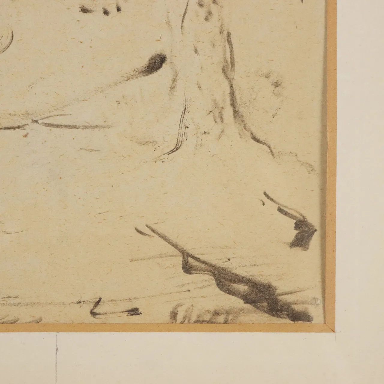 Cavallo nel paesaggio di Aligi Sassu, disegno moderno, anni '50 6