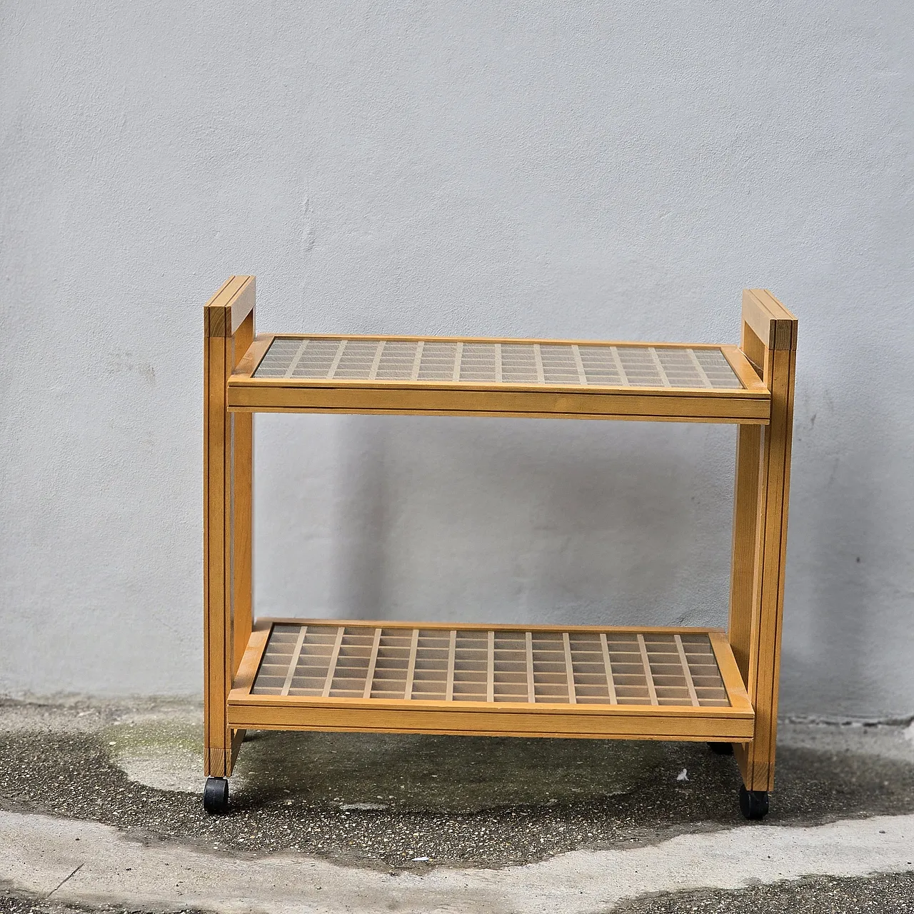 Carrello in legno di faggio, anni '60 3