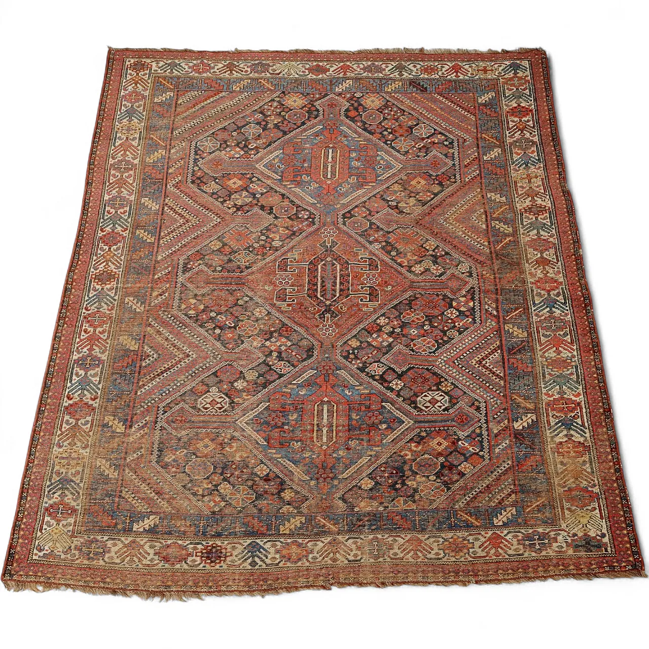 Tappeto Kaskay in lana, maglia fine, fatto a mano, '900 8