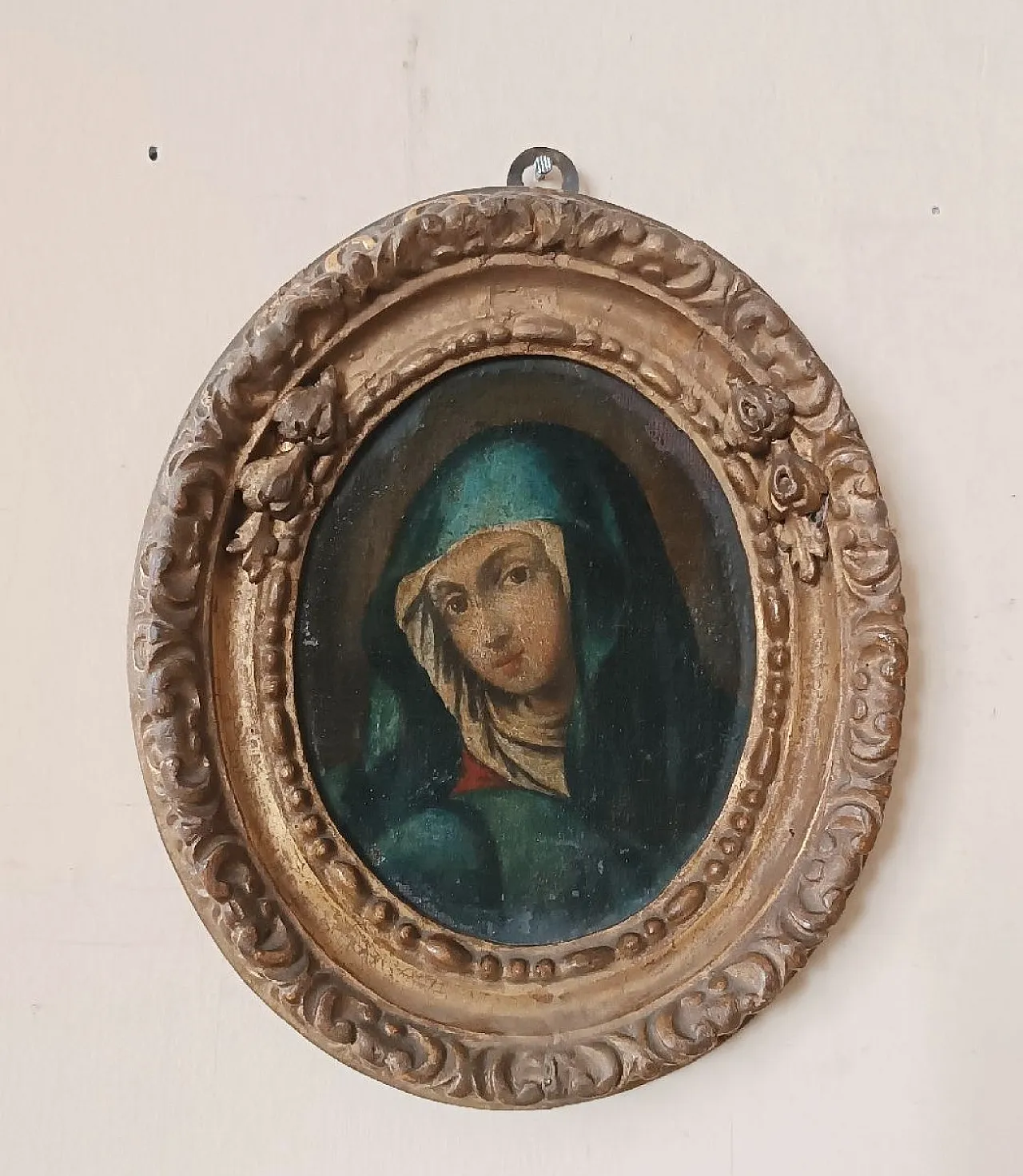 Virgin and Child, oil on canvas mounted on cardboard, 18th century 1