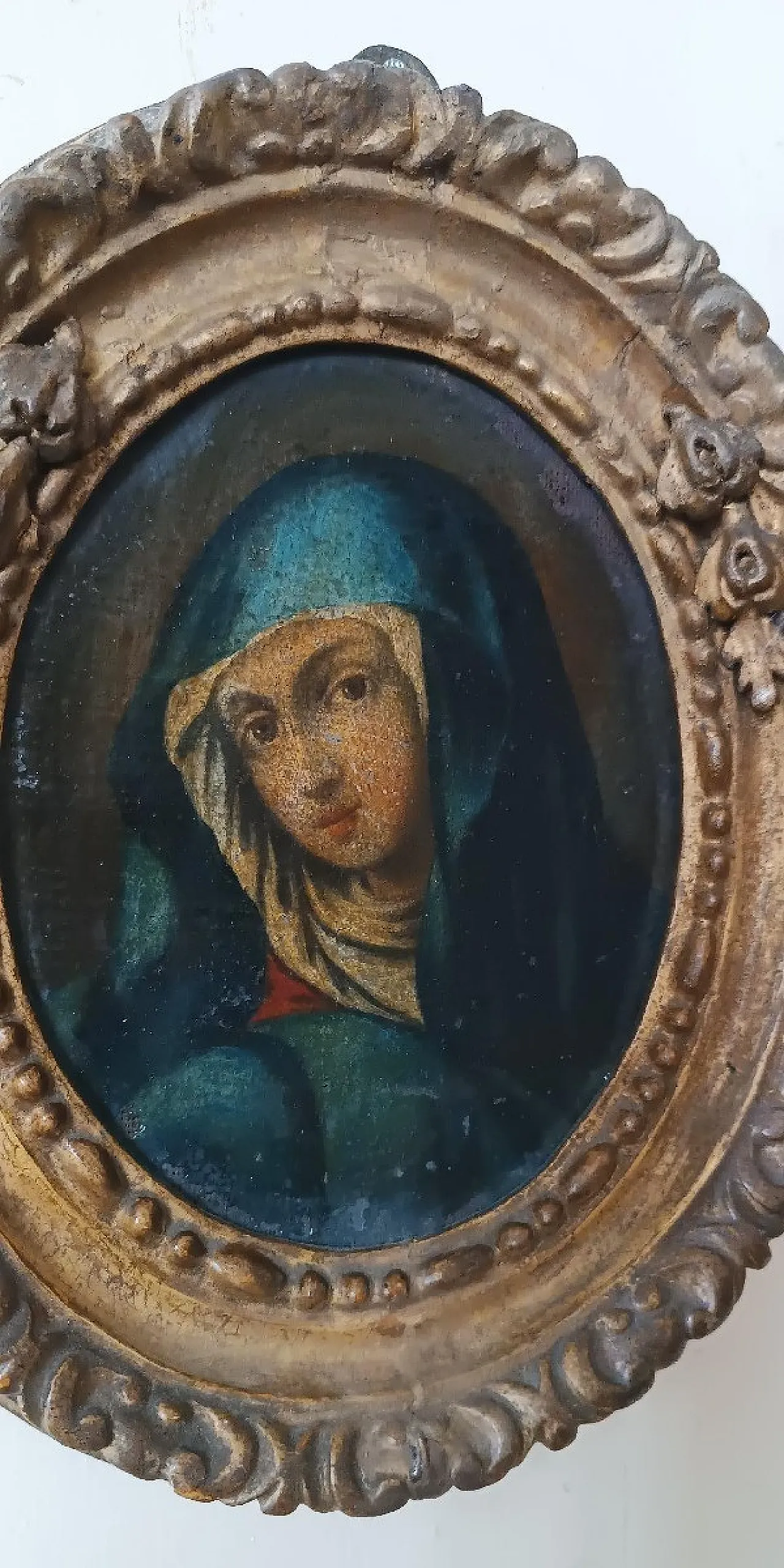 Virgin and Child, oil on canvas mounted on cardboard, 18th century 3