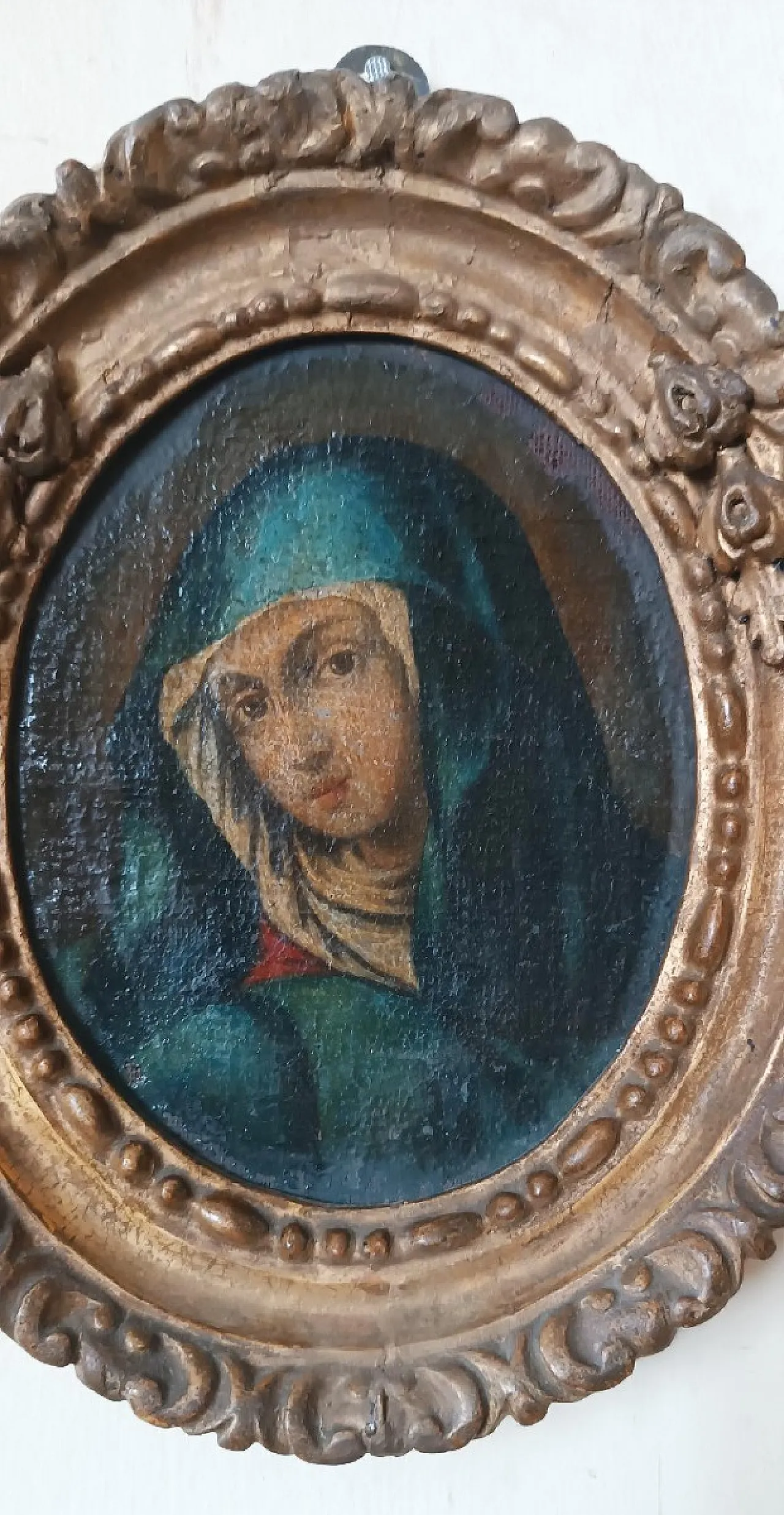 Virgin and Child, oil on canvas mounted on cardboard, 18th century 4