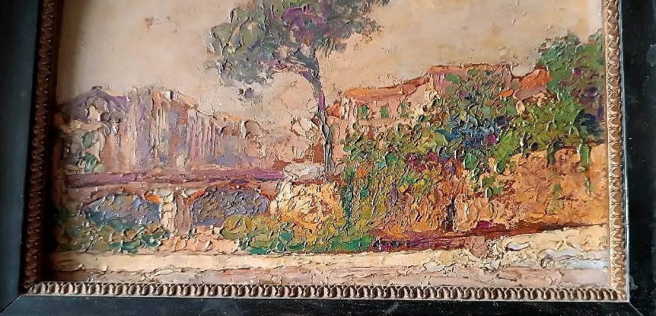 Impressionist landscape, oil on panel, late 19th century 6