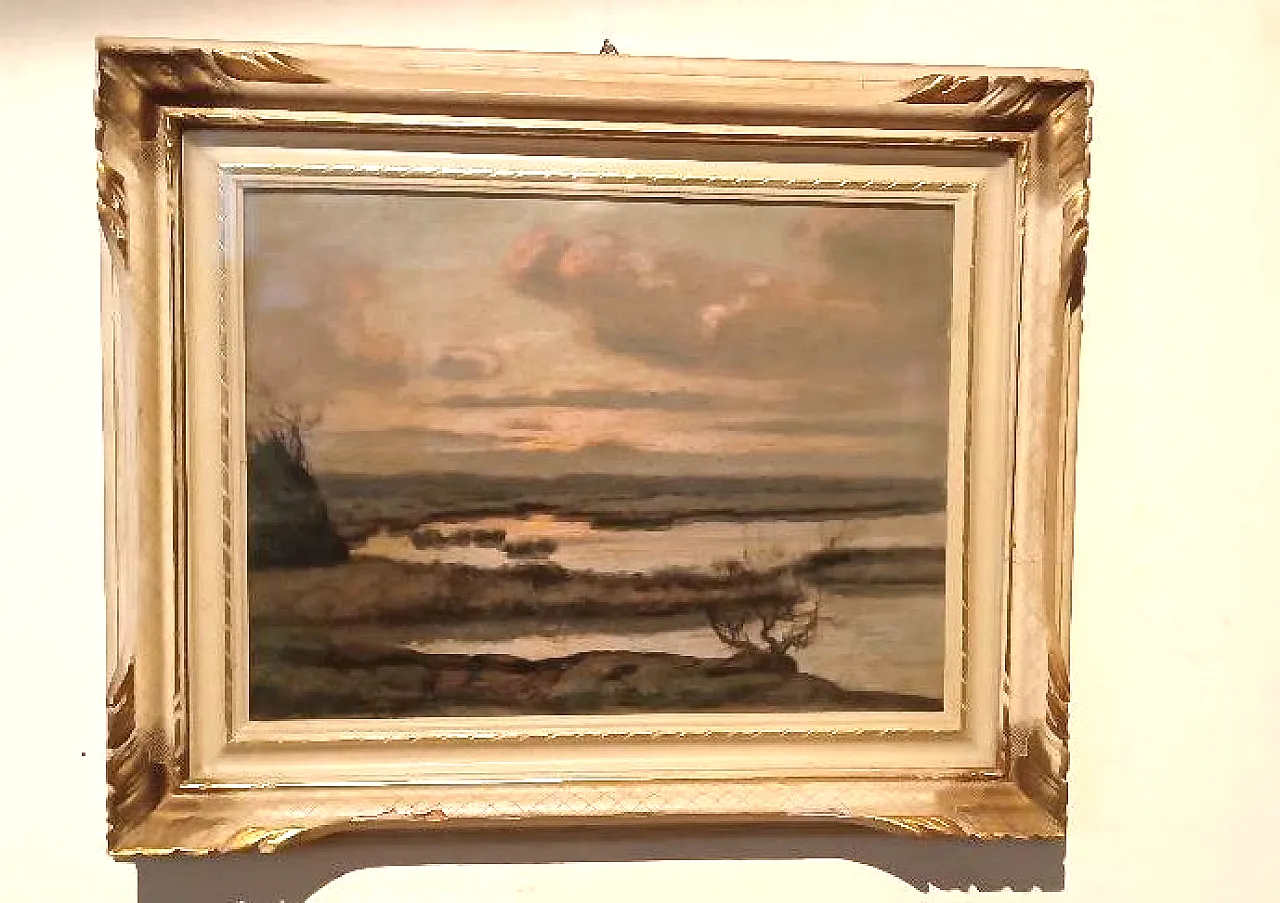 Landscape painting by Gino Romiti, 20th century 1