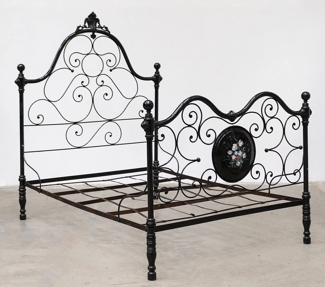 Wrought iron bed, mid-19th century 1
