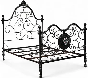 Wrought iron bed, mid-19th century
