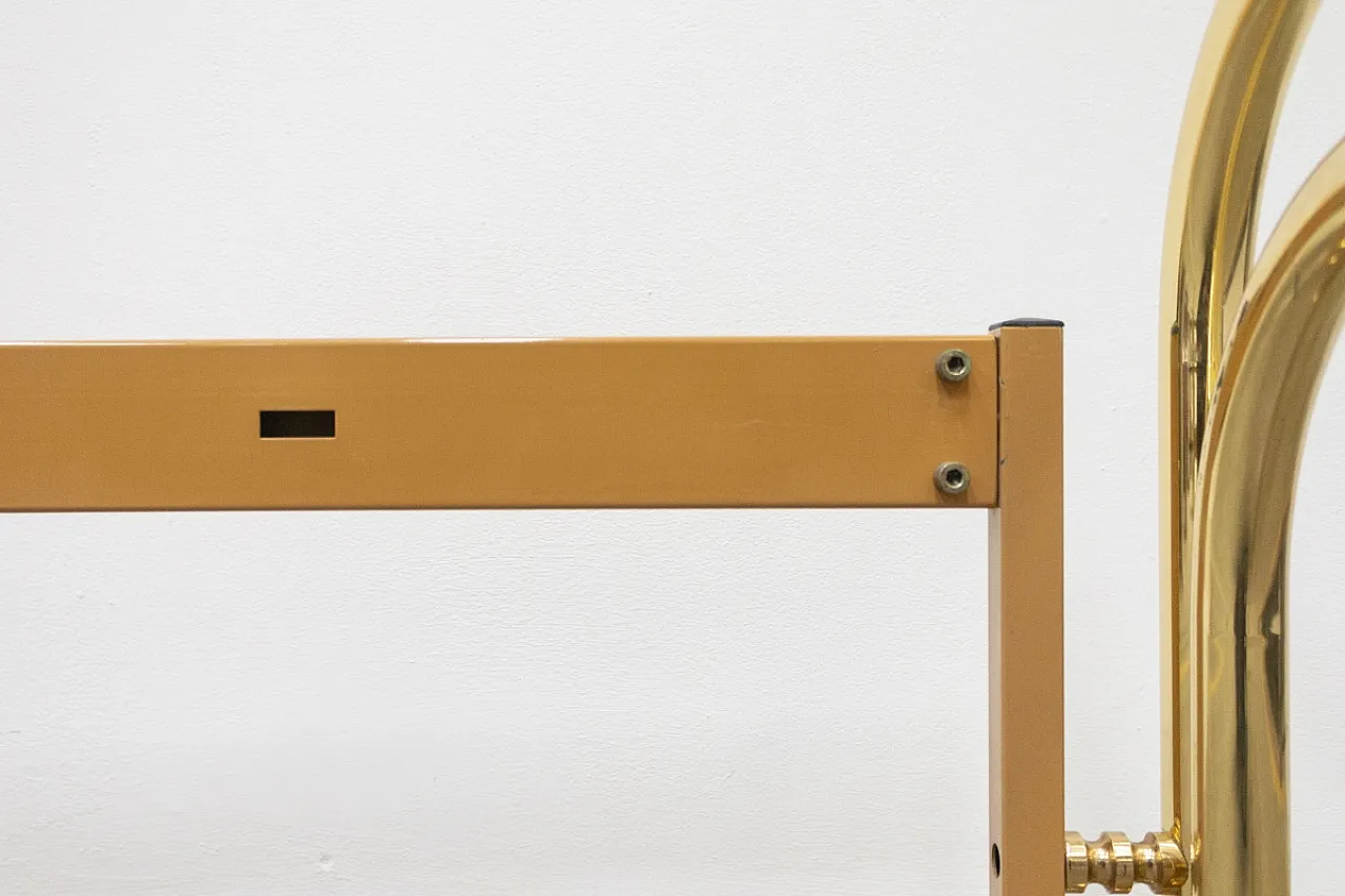 Letto matrimoniale in ottone dorato di Cantori, anni '70 6