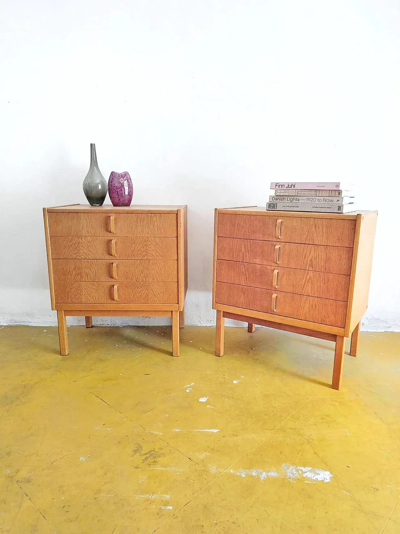 Pair of Bedside tables by Bertil Fridhagen for Bodafors oak, 60s 1