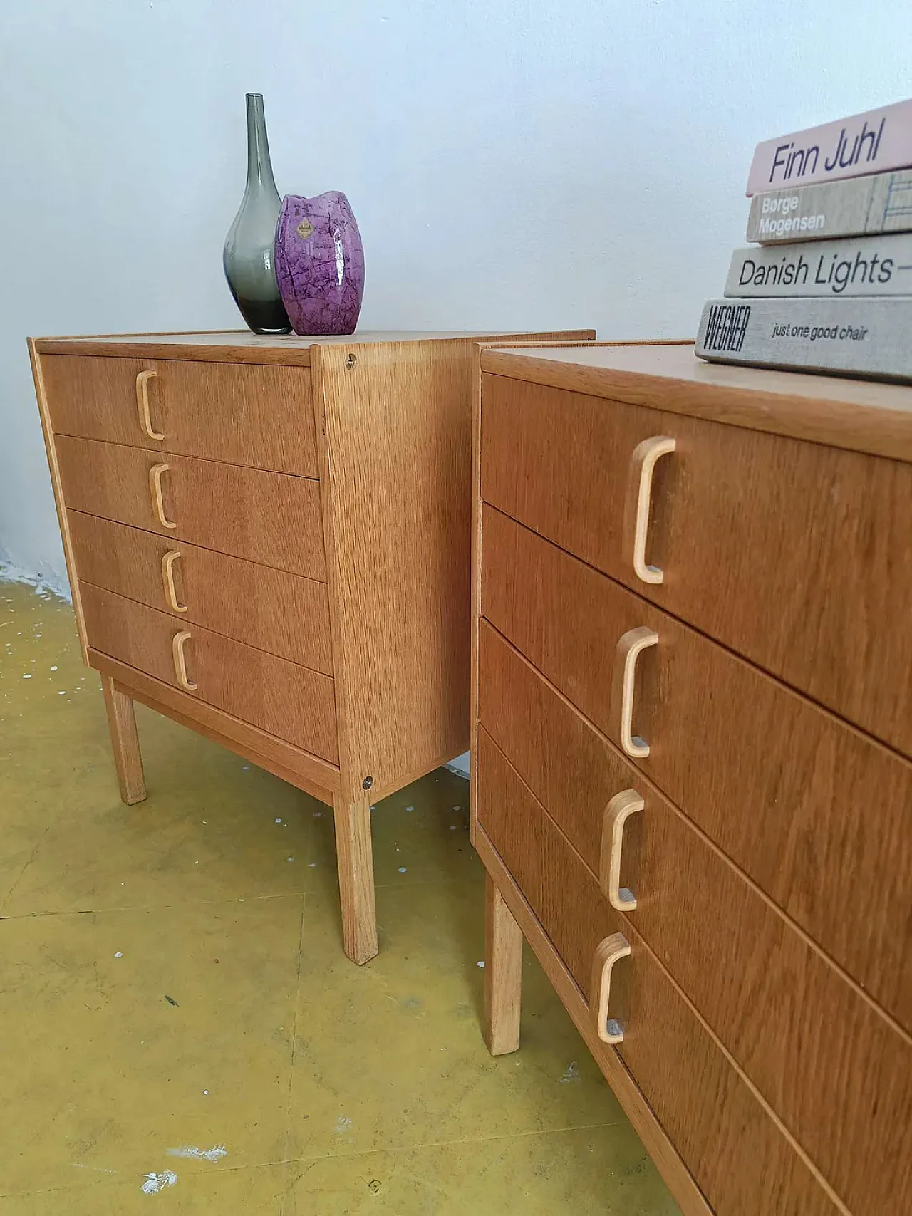 Pair of Bedside tables by Bertil Fridhagen for Bodafors oak, 60s 2