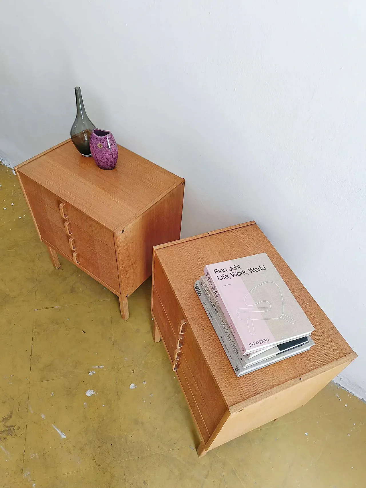 Pair of Bedside tables by Bertil Fridhagen for Bodafors oak, 60s 10