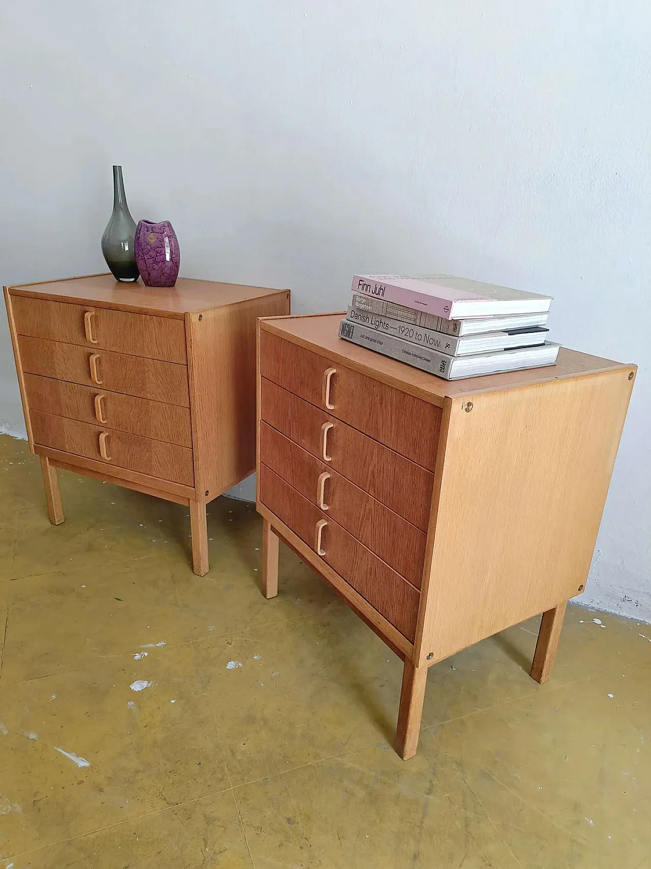 Pair of Bedside tables by Bertil Fridhagen for Bodafors oak, 60s 11